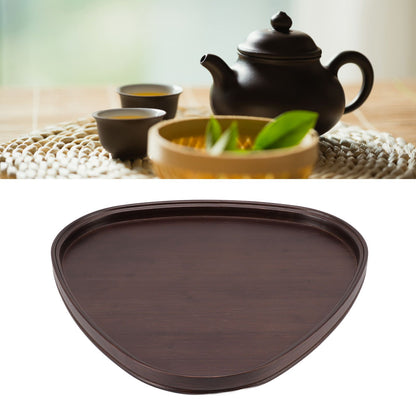 Wood Serving Tray Sturdy Bamboo Simple Elegant Triangular Multifunction Wooden Tea Tray for Cafe Office V1294-YM0521-3118230015612