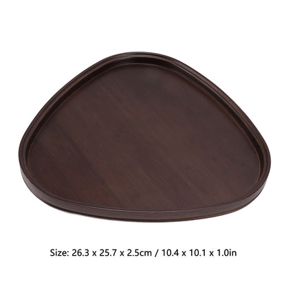 Wood Serving Tray Sturdy Bamboo Simple Elegant Triangular Multifunction Wooden Tea Tray for Cafe Office V1294-YM0521-3118230015612