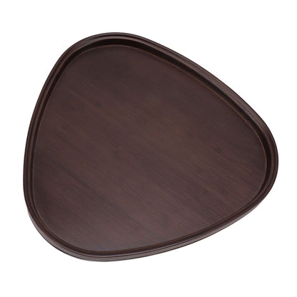 Wood Serving Tray Sturdy Bamboo Simple Elegant Triangular Multifunction Wooden Tea Tray for Cafe Office V1294-YM0521-3118230015612