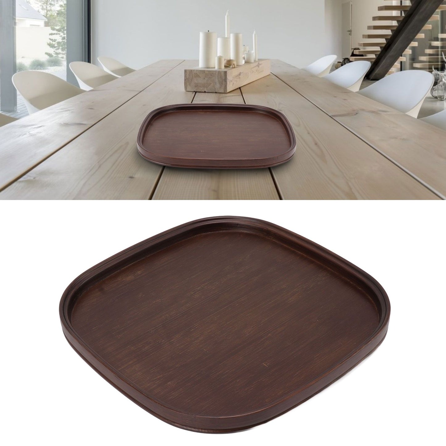 Tea Tray Bamboo Teaboard Refreshment Dried Fruit Teacup Serving Plate Walnut Wood Color L V1294-YM0521-3118230016011