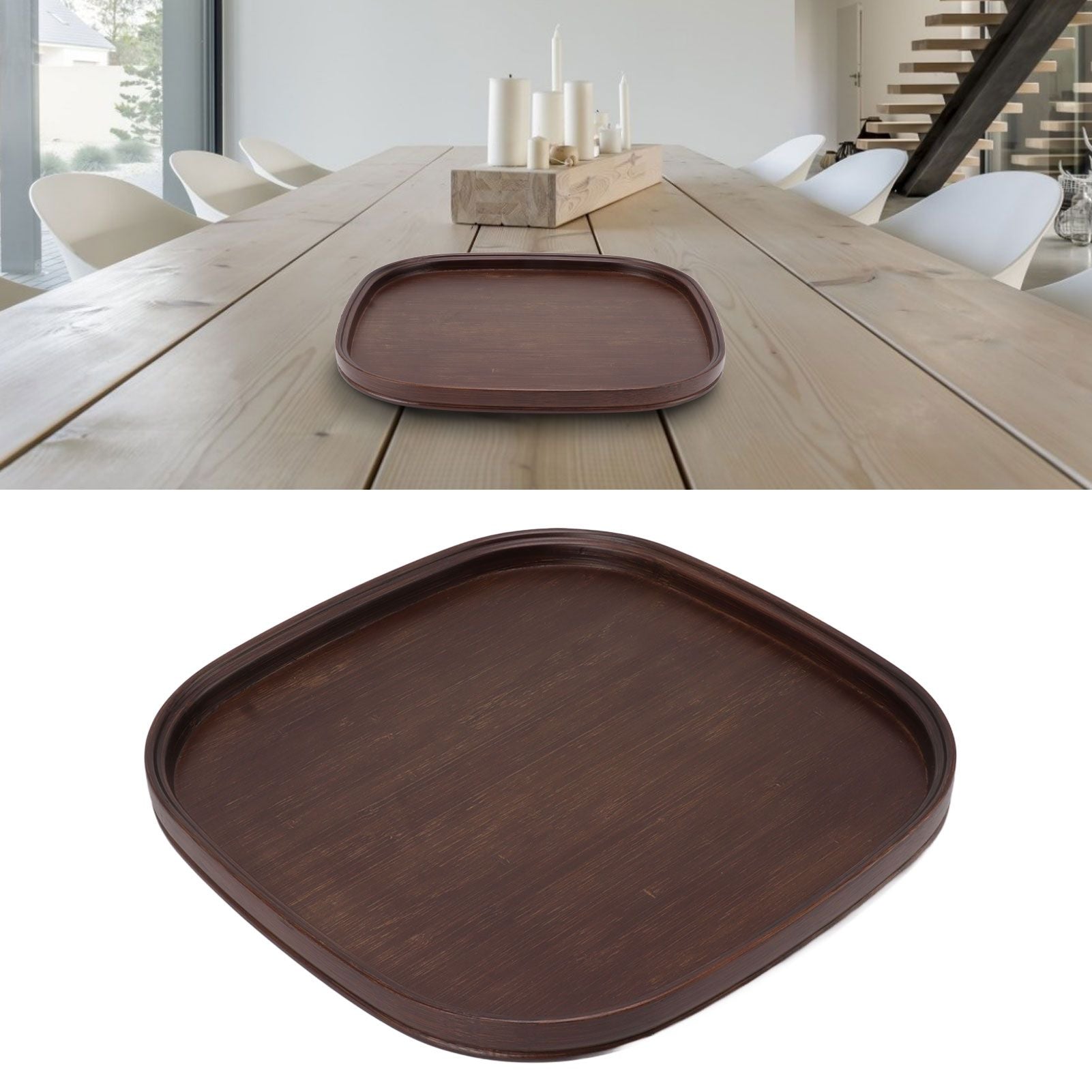 Tea Tray Bamboo Teaboard Refreshment Dried Fruit Teacup Serving Plate Walnut Wood Color L V1294-YM0521-3118230016011