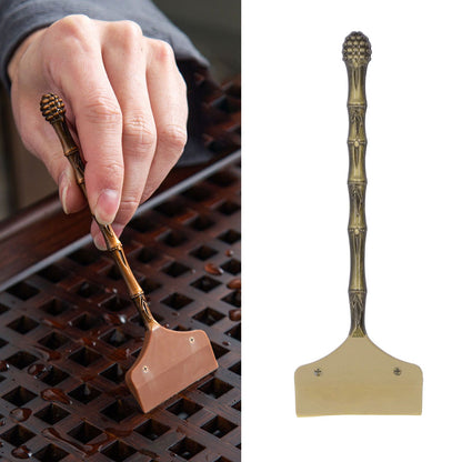 Tea Tray Cleaning Brush High Hardness Alloy Handle Soft Silicone Head Water Scraper Tea Tray Cleaning Sweeper V1294-YM0521-3118230018512