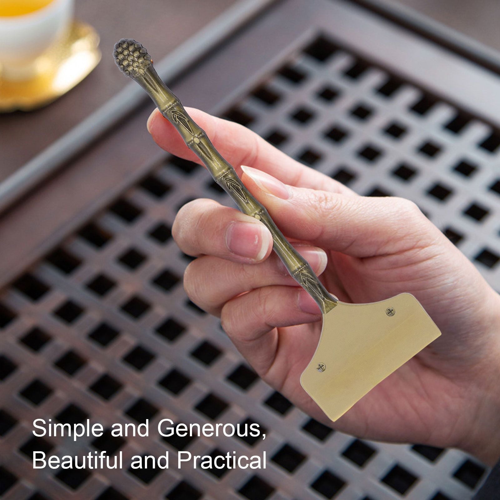 Tea Tray Cleaning Brush High Hardness Alloy Handle Soft Silicone Head Water Scraper Tea Tray Cleaning Sweeper V1294-YM0521-3118230018512