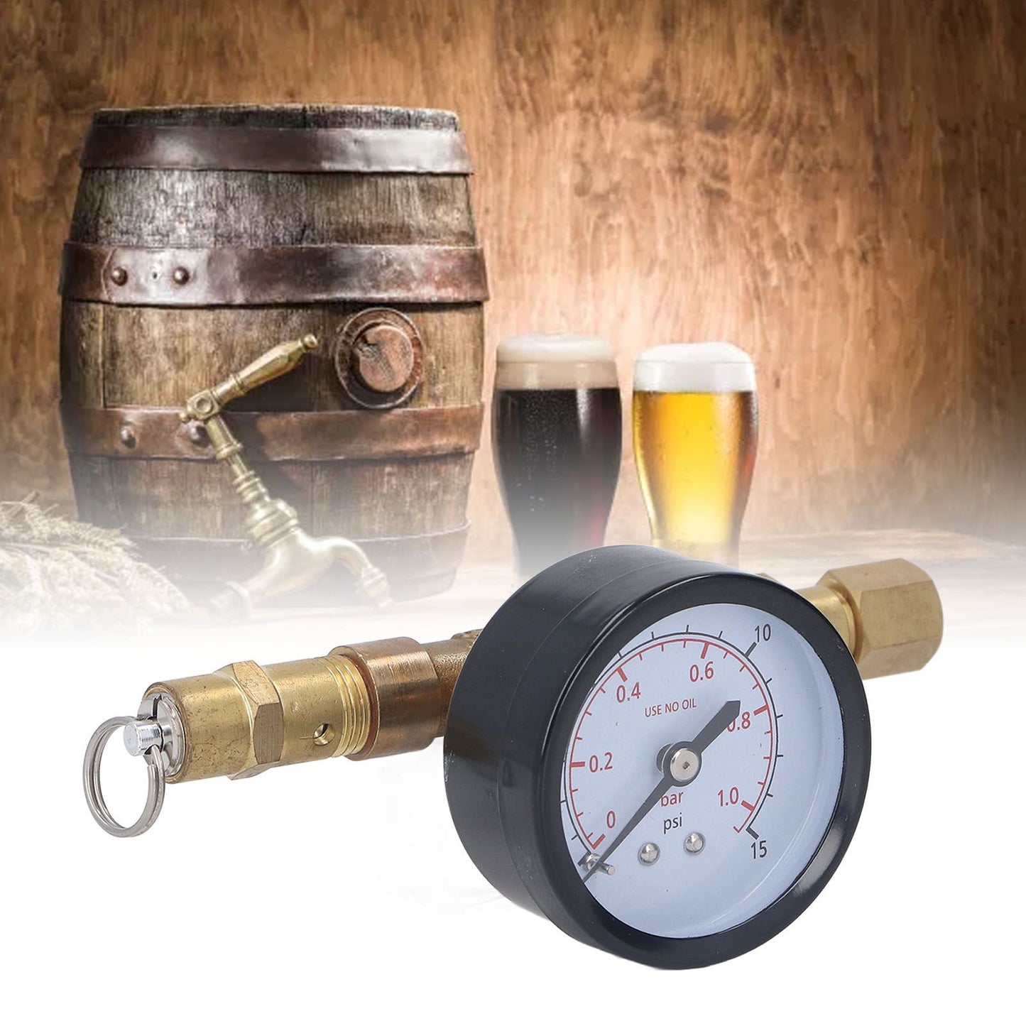 Beer Brew Spunding Valve Adjustable Pressure Relief Valve with Ball Lock Beer Brewing Equipment V1294-YM0521-3118230020411