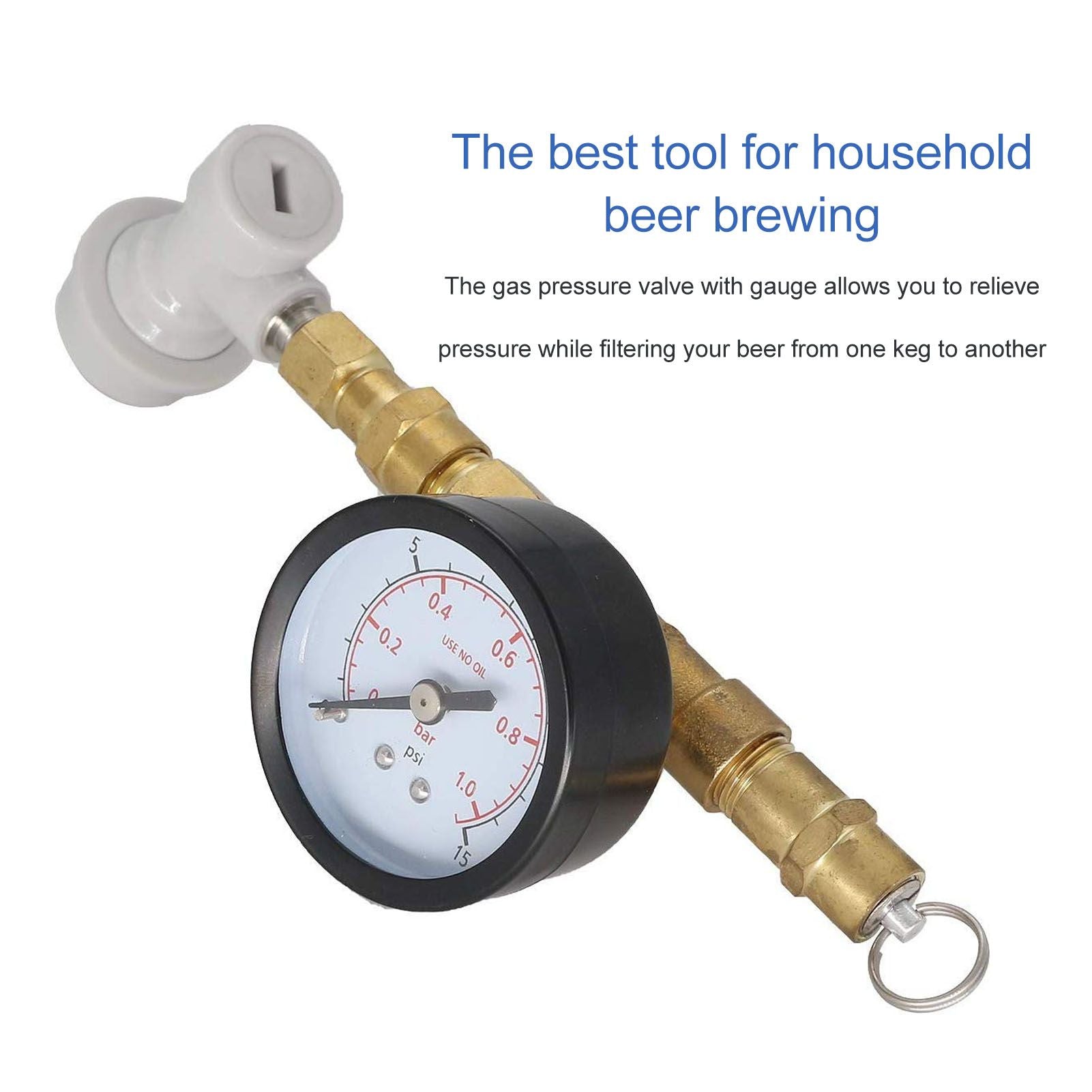 Beer Brew Spunding Valve Adjustable Pressure Relief Valve with Ball Lock Beer Brewing Equipment V1294-YM0521-3118230020411