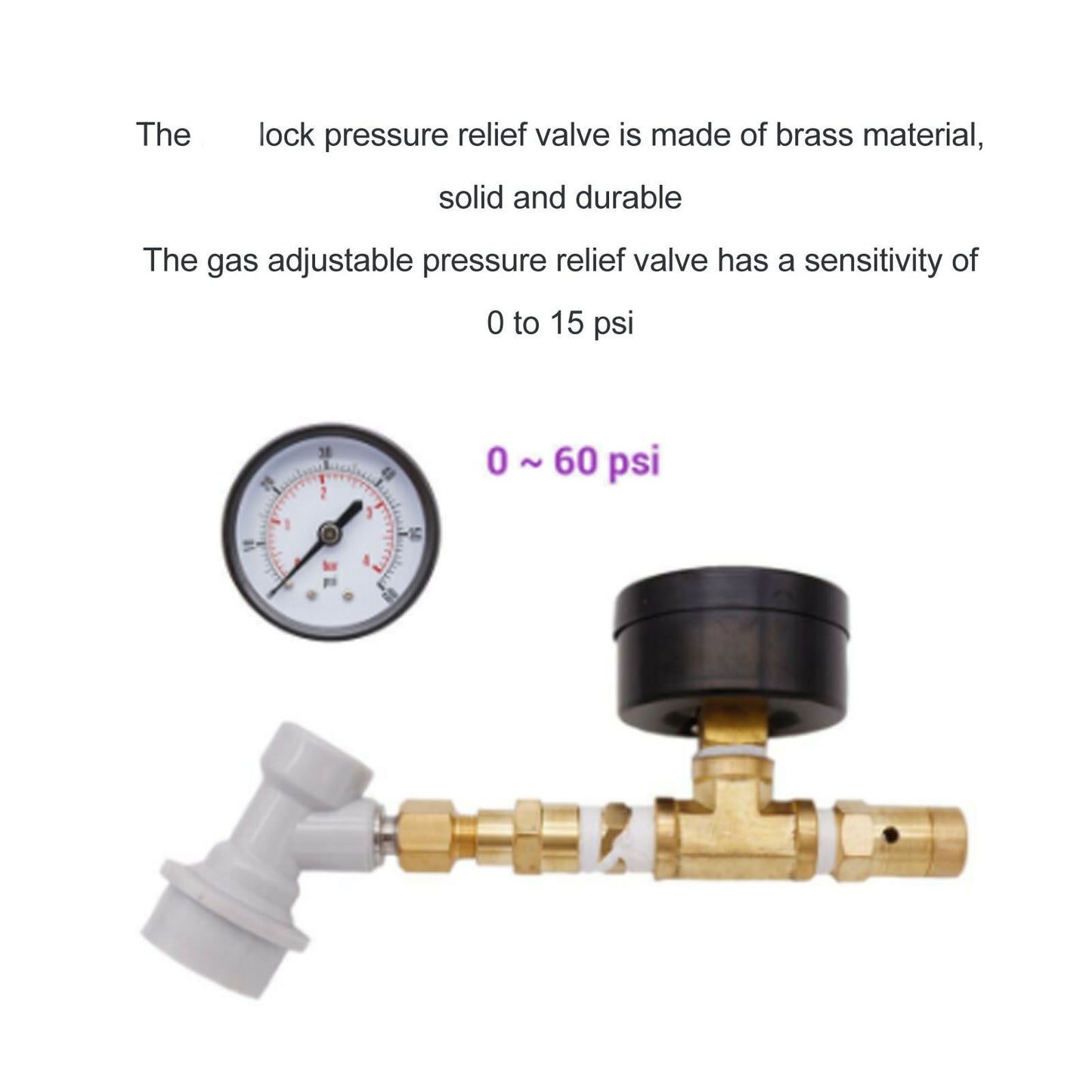 Beer Brew Spunding Valve Adjustable Pressure Relief Valve with Ball Lock Beer Brewing Equipment V1294-YM0521-3118230020411