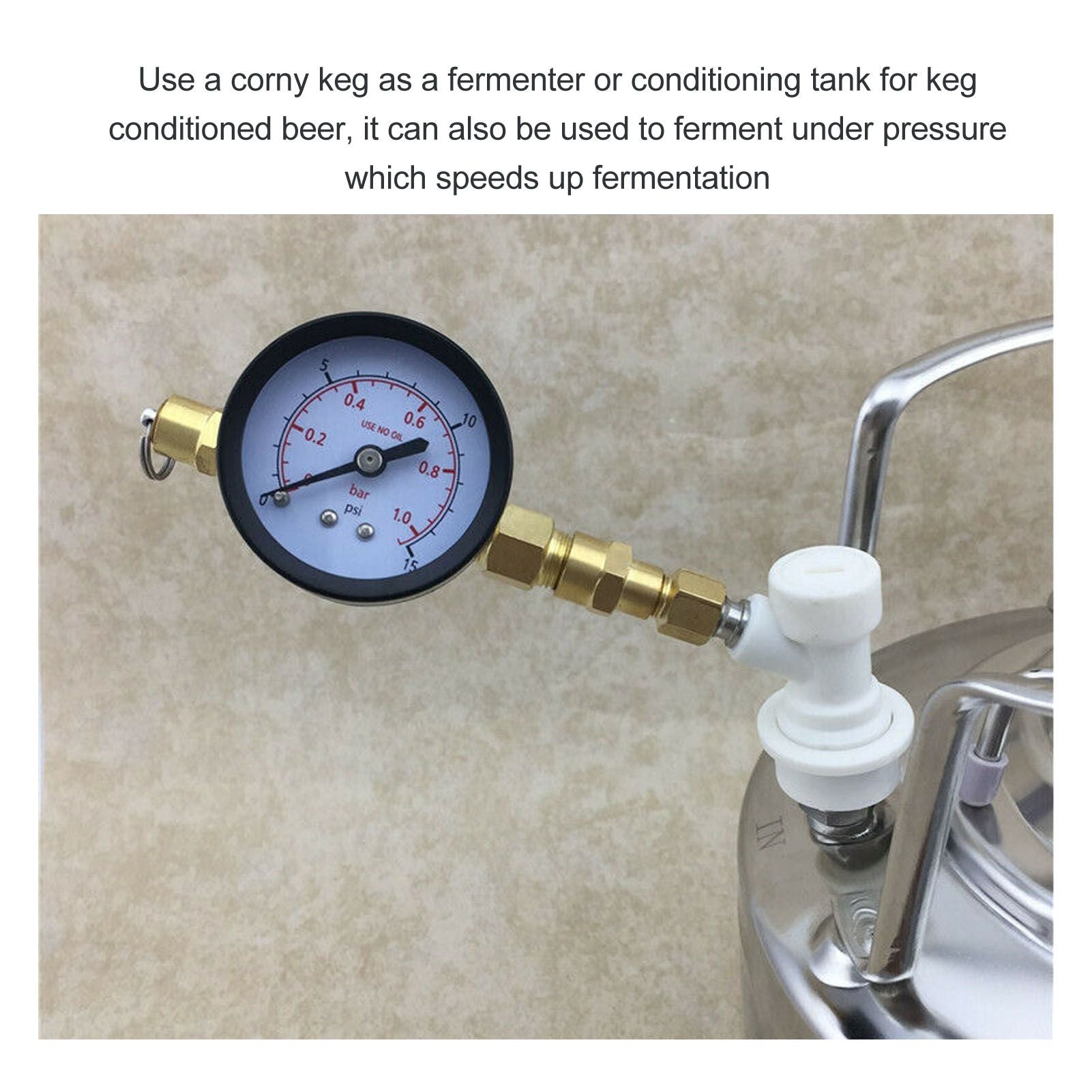 Beer Brew Spunding Valve Adjustable Pressure Relief Valve with Ball Lock Beer Brewing Equipment V1294-YM0521-3118230020411
