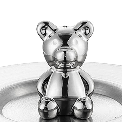 Cute Bear Cup Cover Stainless Steel Dustproof Rounded Edges Glossy Surface Artistic Cup Lid for Mug Glass Cup V1294-YM0521-3118230022711