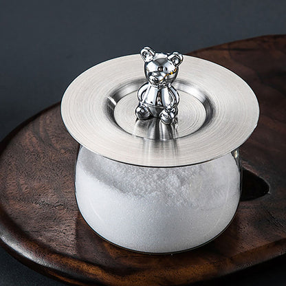 Cute Bear Cup Cover Stainless Steel Dustproof Rounded Edges Glossy Surface Artistic Cup Lid for Mug Glass Cup V1294-YM0521-3118230022711