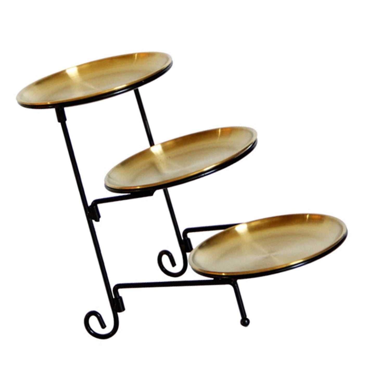 Three Layer Fruit Basket Stainless Steel Fruit Basket Modern Multi Layer Fruit Snack Storage Basket Golden V1294-YM0521-3118230023011