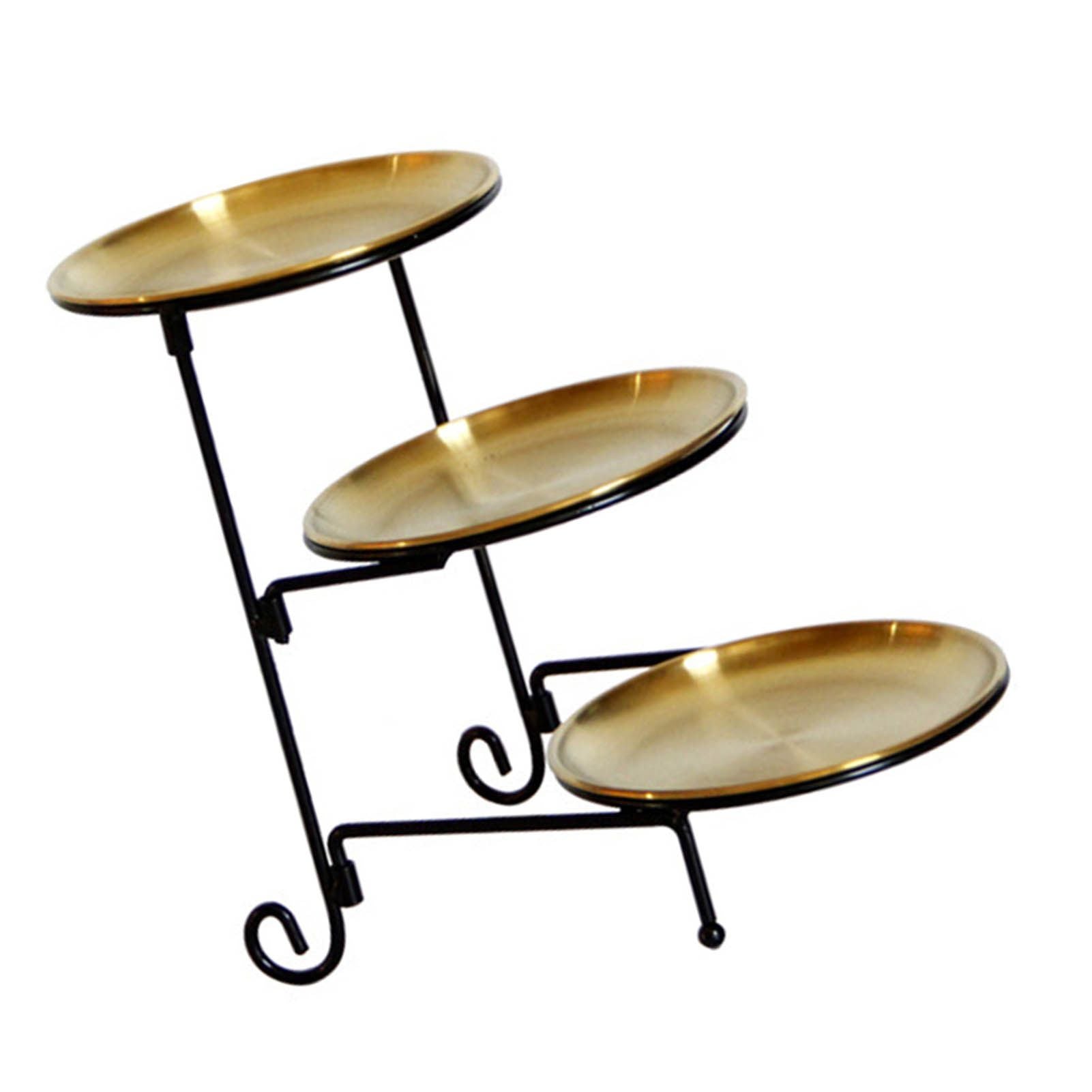 Three Layer Fruit Basket Stainless Steel Fruit Basket Modern Multi Layer Fruit Snack Storage Basket Golden V1294-YM0521-3118230023011