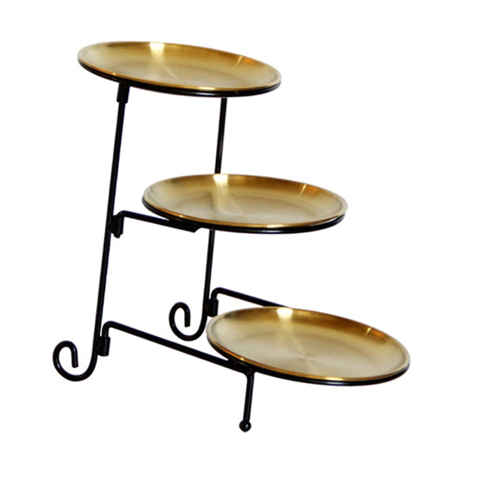 Three Layer Fruit Basket Stainless Steel Fruit Basket Modern Multi Layer Fruit Snack Storage Basket Golden V1294-YM0521-3118230023011