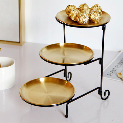 Three Layer Fruit Basket Stainless Steel Fruit Basket Modern Multi Layer Fruit Snack Storage Basket Golden V1294-YM0521-3118230023011