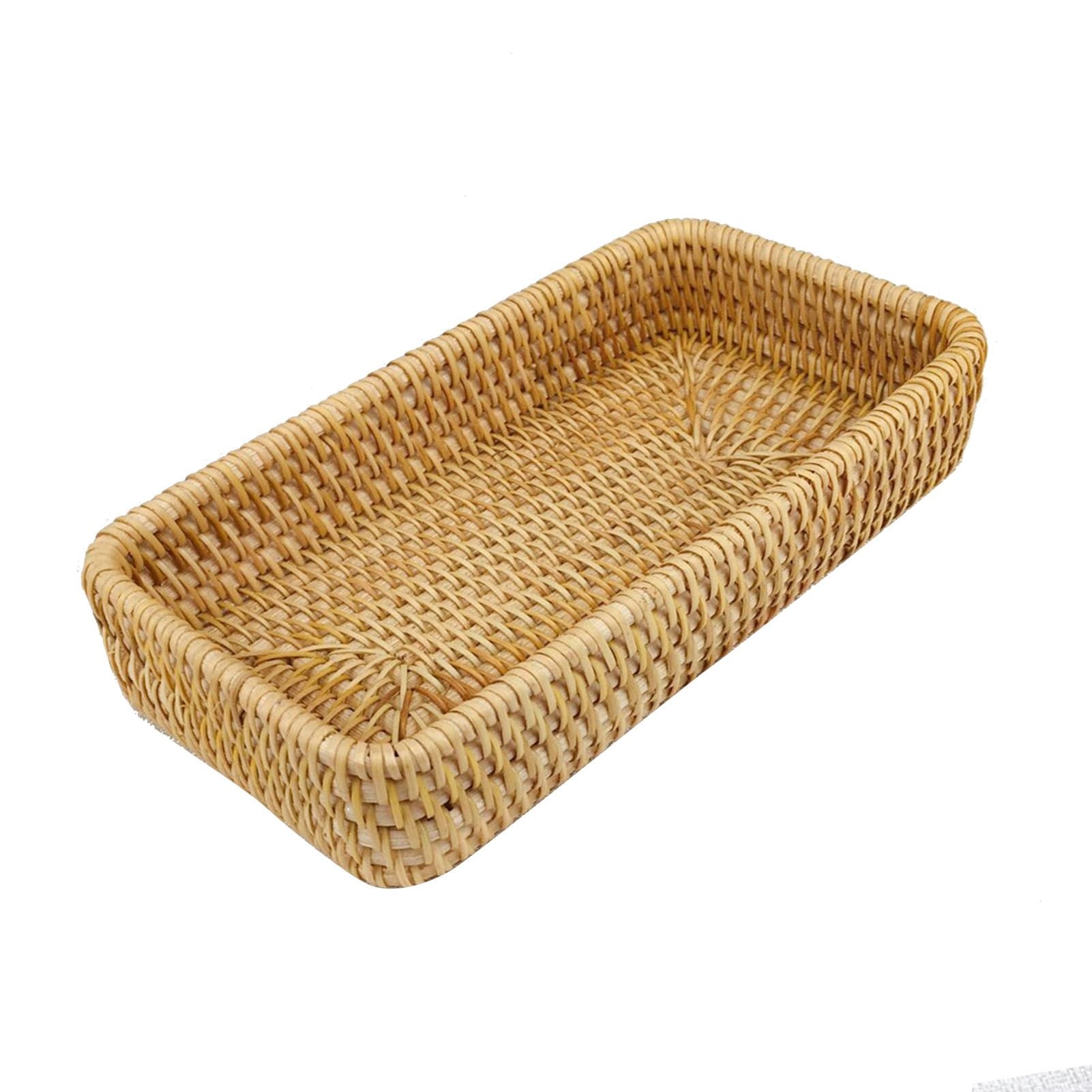 Rattan Tray Tabletop Organization Hand Woven Snack Storage Basket Multifunctional Serving Tray S V1294-YM0521-3118230023611