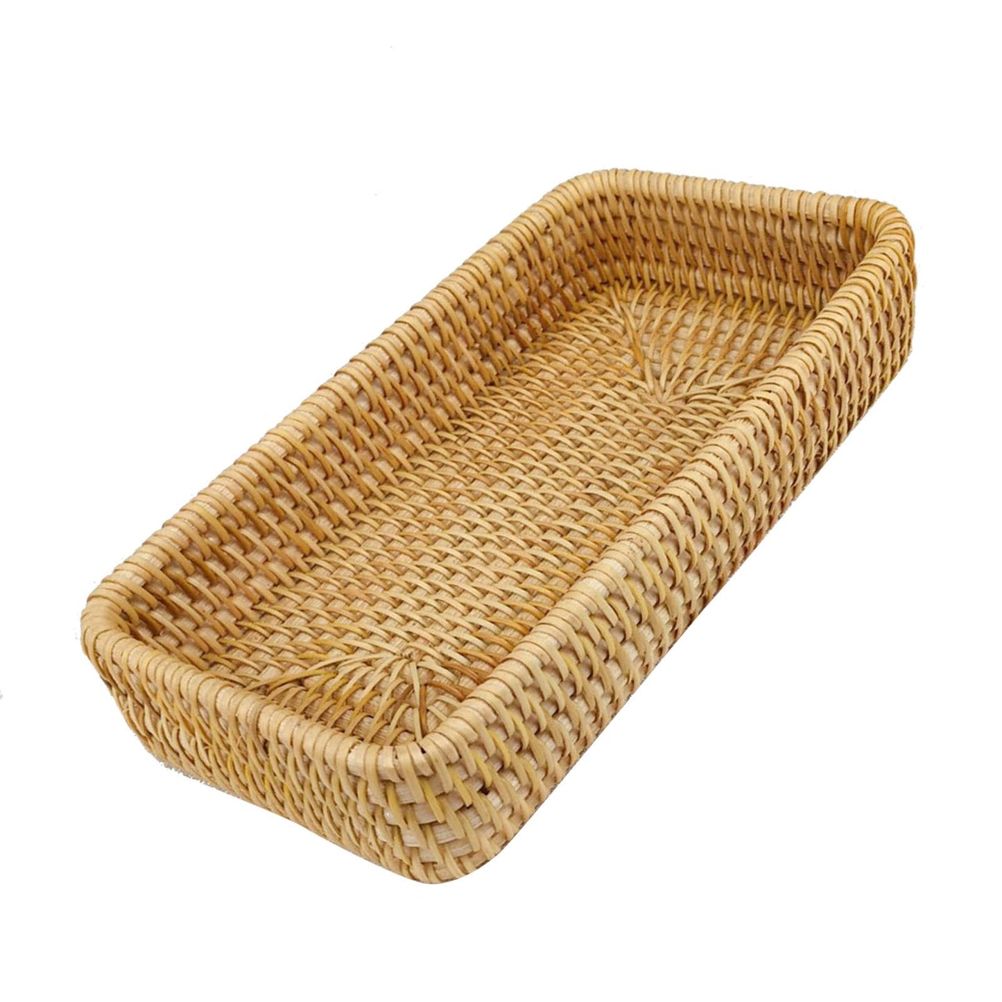 Rattan Tray Tabletop Organization Hand Woven Snack Storage Basket Multifunctional Serving Tray S V1294-YM0521-3118230023611
