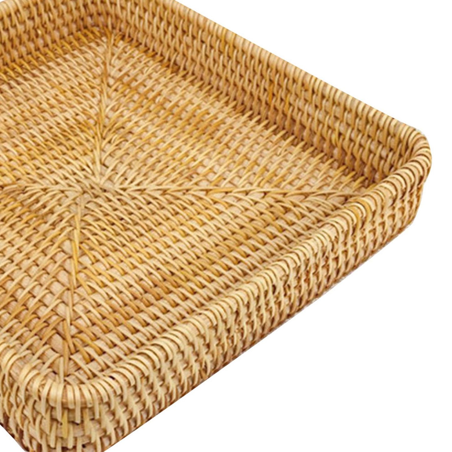 Rattan Tray Tabletop Organization Hand Woven Snack Storage Basket Multifunctional Serving Tray M V1294-YM0521-3118230023612