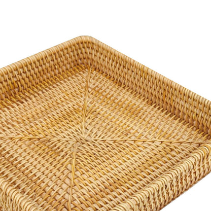 Rattan Tray Tabletop Organization Hand Woven Snack Storage Basket Multifunctional Serving Tray M V1294-YM0521-3118230023612