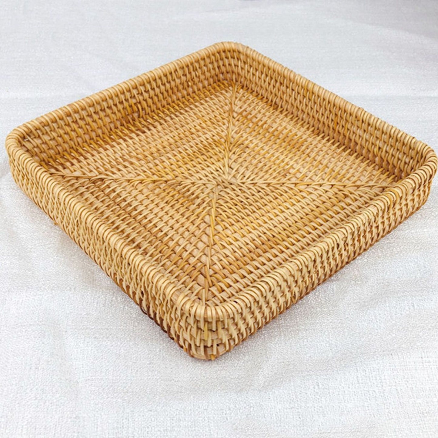 Rattan Tray Tabletop Organization Hand Woven Snack Storage Basket Multifunctional Serving Tray M V1294-YM0521-3118230023612