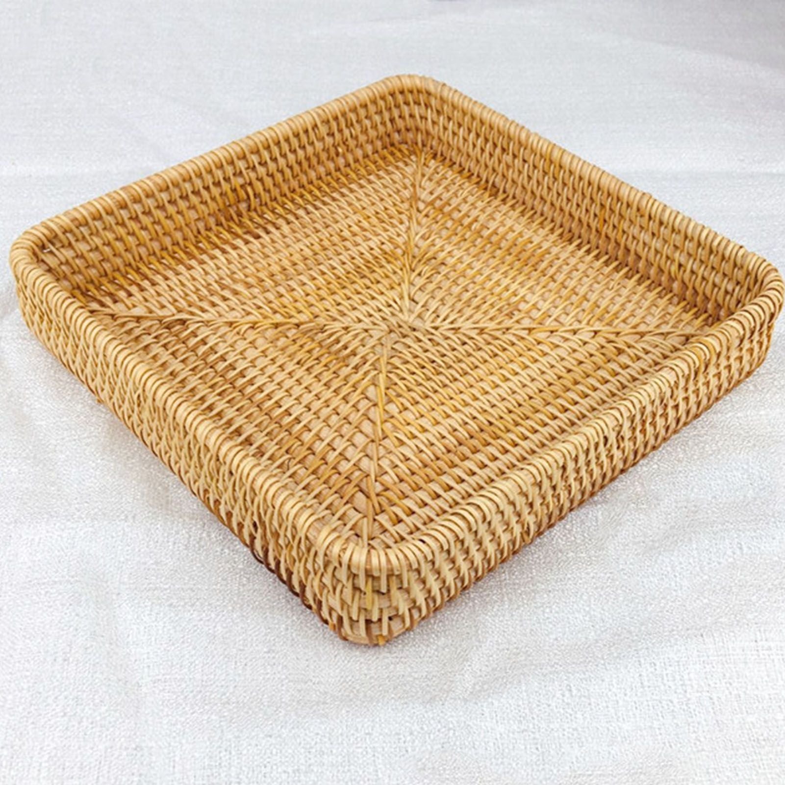 Rattan Tray Tabletop Organization Hand Woven Snack Storage Basket Multifunctional Serving Tray M V1294-YM0521-3118230023612