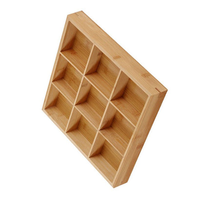 Divided Wooden Tray Multi Compartments Serving Tray for Hot Pot Restaurants Sushi Plate 9 Compartments V1294-YM0521-3118230024115