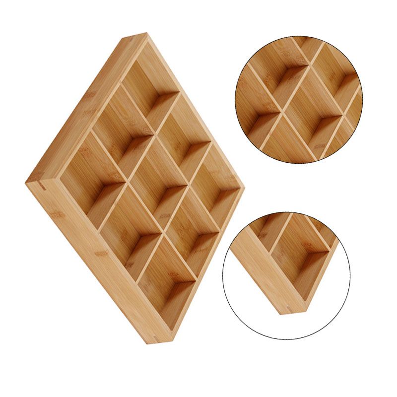 Divided Wooden Tray Multi Compartments Serving Tray for Hot Pot Restaurants Sushi Plate 9 Compartments V1294-YM0521-3118230024115