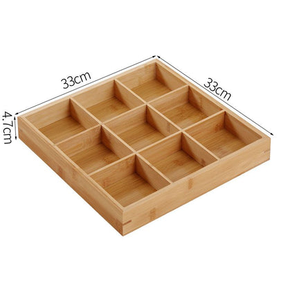 Divided Wooden Tray Multi Compartments Serving Tray for Hot Pot Restaurants Sushi Plate 9 Compartments V1294-YM0521-3118230024115
