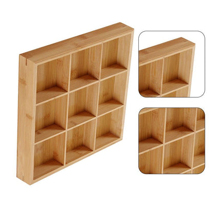 Divided Wooden Tray Multi Compartments Serving Tray for Hot Pot Restaurants Sushi Plate 9 Compartments V1294-YM0521-3118230024115