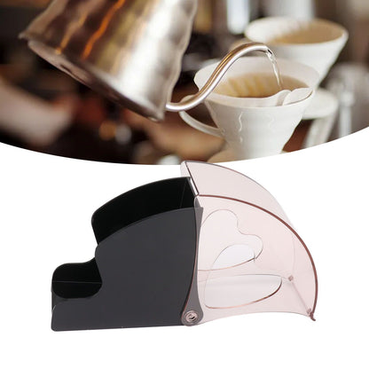 Coffee Filter Holder Storage Coffee Filter Paper Dispenser Rack with Dustproof Cover for Cafe Office Black V1294-YM0521-3118230025311