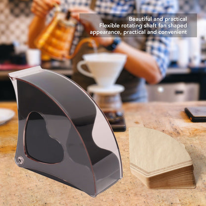 Coffee Filter Holder Storage Coffee Filter Paper Dispenser Rack with Dustproof Cover for Cafe Office Black V1294-YM0521-3118230025311