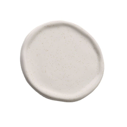Jewelry Plate Ceramic Glossy Appearance Simple Modern Stylish Storage Tray for Home Gift White Round V1294-YM0521-3118230027411