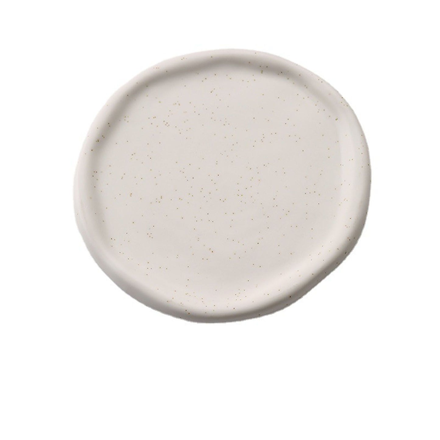 Jewelry Plate Ceramic Glossy Appearance Simple Modern Stylish Storage Tray for Home Gift White Round V1294-YM0521-3118230027411