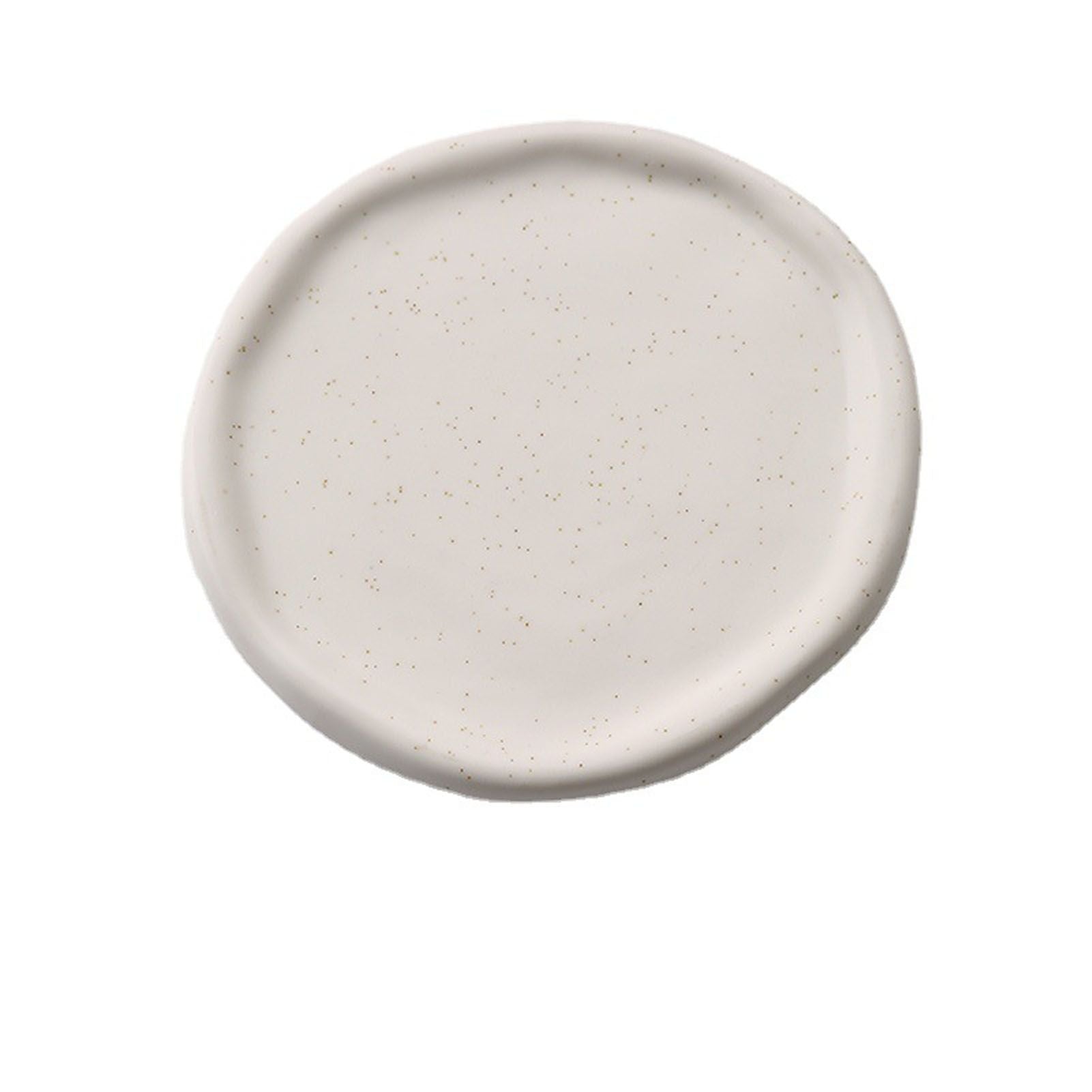 Jewelry Plate Ceramic Glossy Appearance Simple Modern Stylish Storage Tray for Home Gift White Round V1294-YM0521-3118230027411