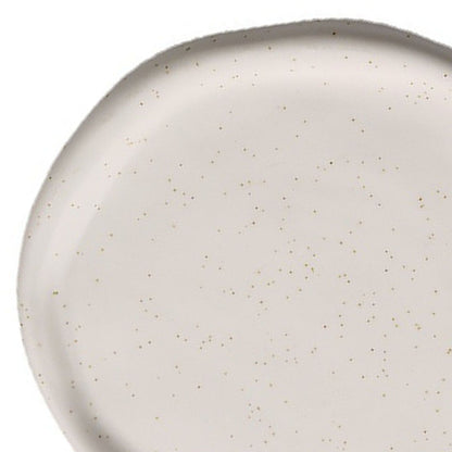 Jewelry Plate Ceramic Glossy Appearance Simple Modern Stylish Storage Tray for Home Gift White Round V1294-YM0521-3118230027411