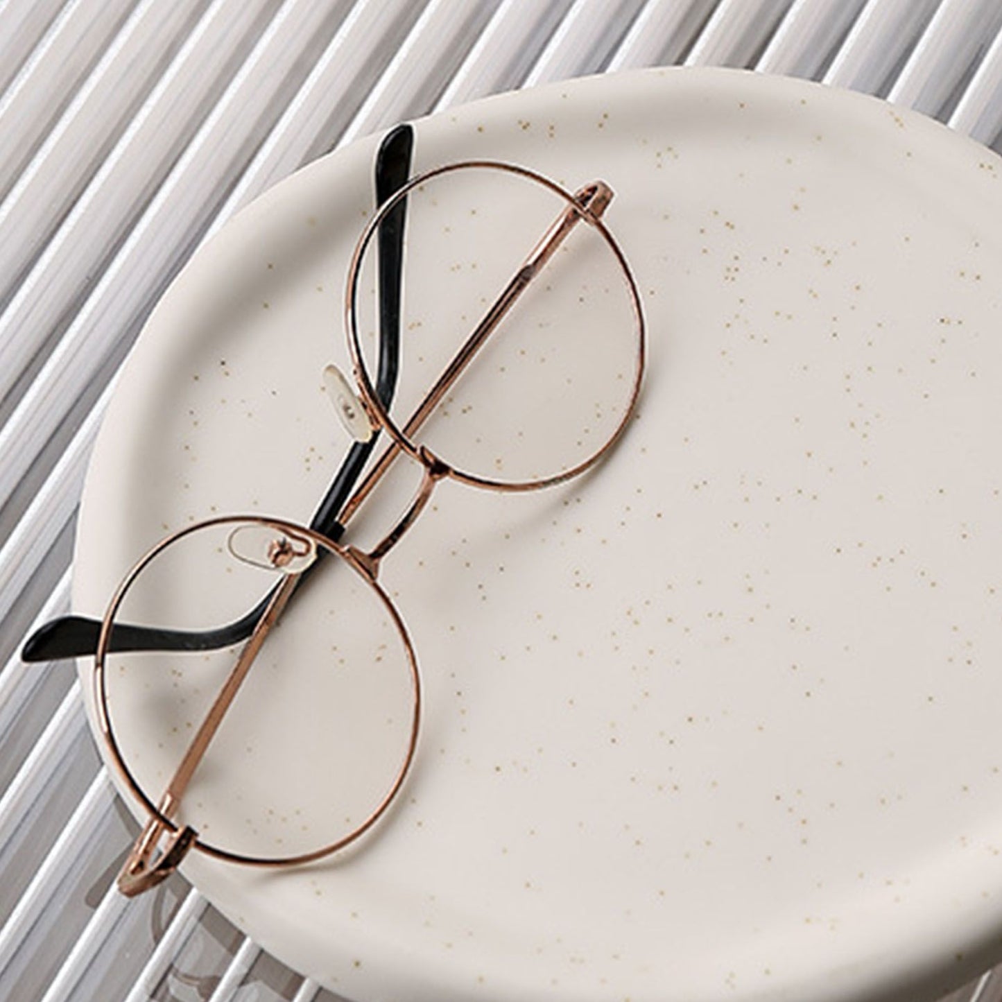 Jewelry Plate Ceramic Glossy Appearance Simple Modern Stylish Storage Tray for Home Gift White Round V1294-YM0521-3118230027411