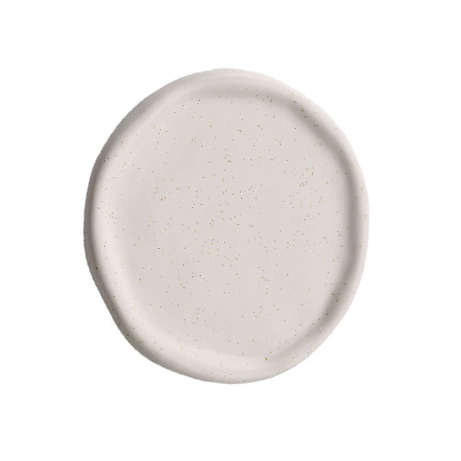 Jewelry Plate Ceramic Glossy Appearance Simple Modern Stylish Storage Tray for Home Gift White Round V1294-YM0521-3118230027411