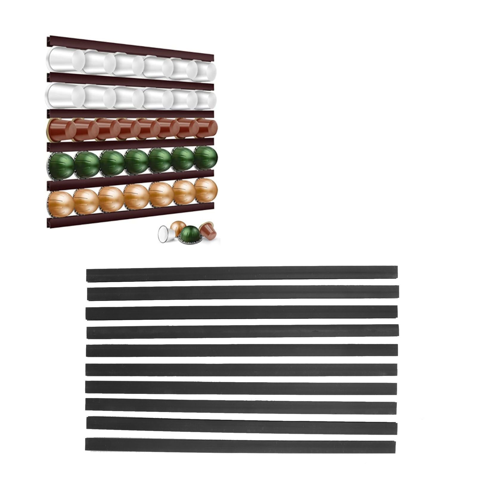 Coffee Capsule Strip Storage Organizing Wall Mounted Coffee Pod Holder Strip for Counter Kitchen Adhesive V1294-YM0521-3118230028414