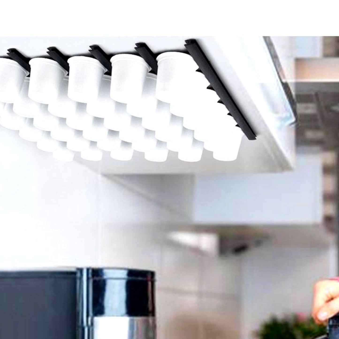 Coffee Capsule Strip Storage Organizing Wall Mounted Coffee Pod Holder Strip for Counter Kitchen Adhesive V1294-YM0521-3118230028414