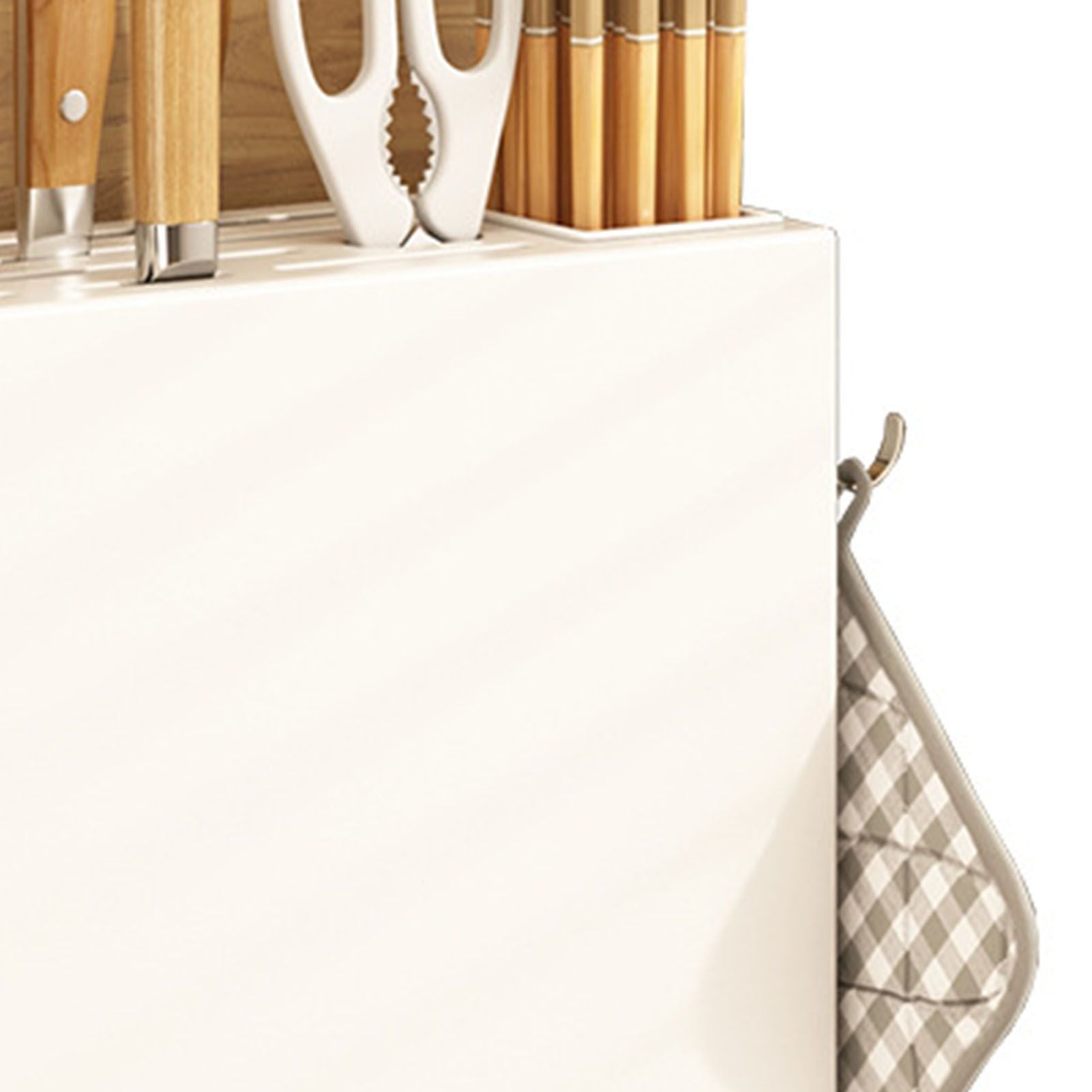 Kitchen Knife Drying Holder Integrated Chopsticks Cutting Board Storage Rack Organizer White V1294-YM0521-3118230028511