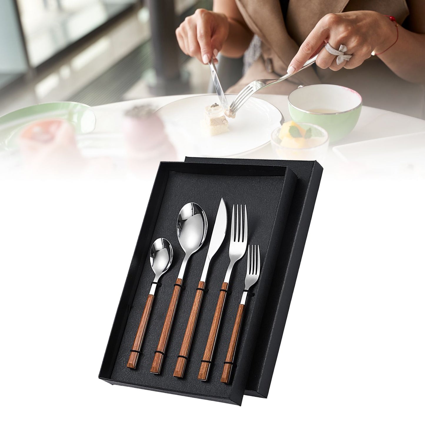 Tableware Cutlery Set Stainless Steel Dinner Knives Forks Spoons Eating Utensils High Hardness Flatware Set V1294-YM0521-3118230029611