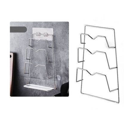 Wall Mounted Pot Lid Rack 3 Layers Multifunction Stainless Steel Lid Holder Chopping Board Storage Rack for V1294-YM0521-3118230031611