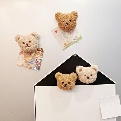 Plush Bear Fridge Magnet Rubber Soft Magnet 3D Animal Fridge Magnet for Kitchen Decoration Coffee V1294-YM0521-3118230032411