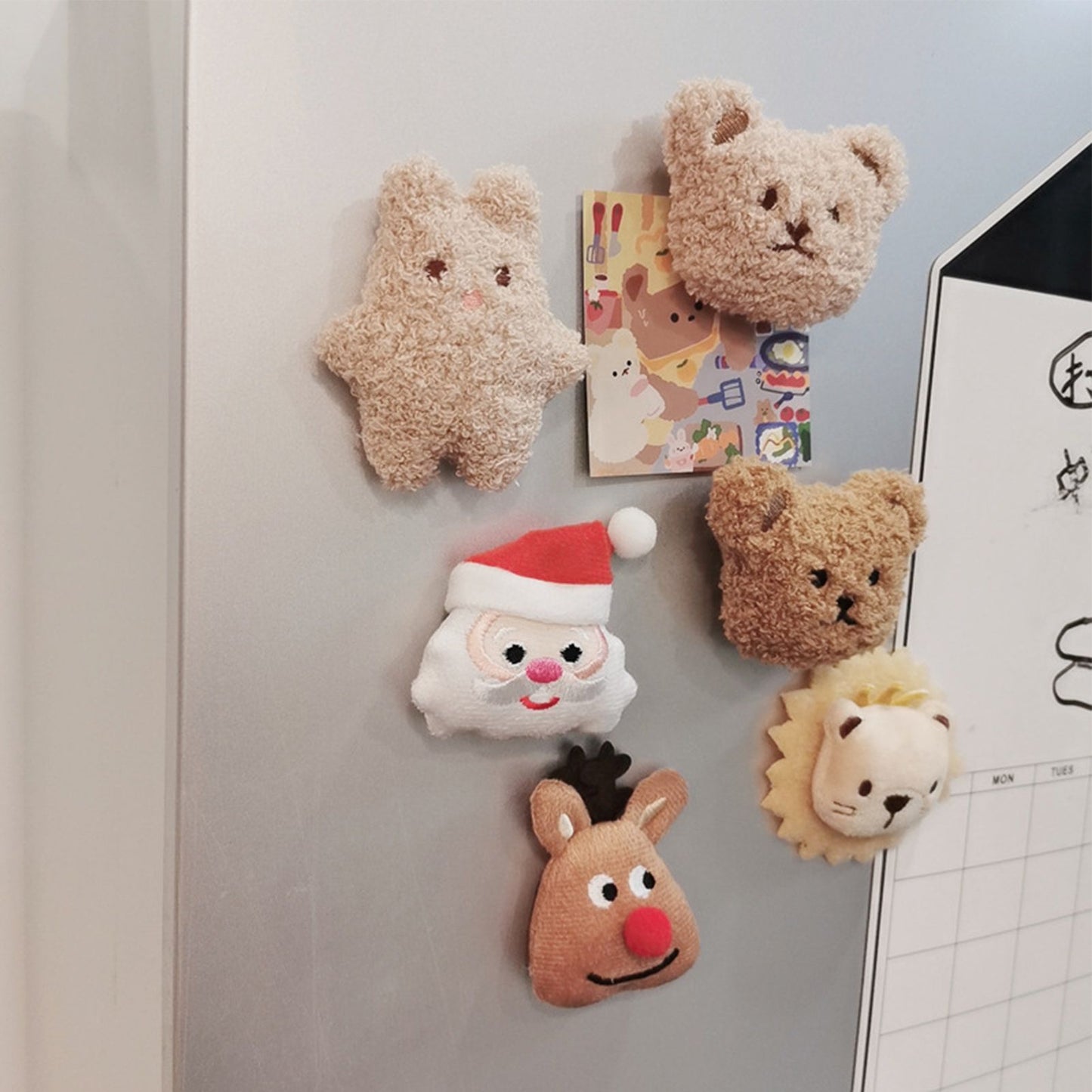 Plush Bear Fridge Magnet Rubber Soft Magnet 3D Animal Fridge Magnet for Kitchen Decoration Coffee V1294-YM0521-3118230032411