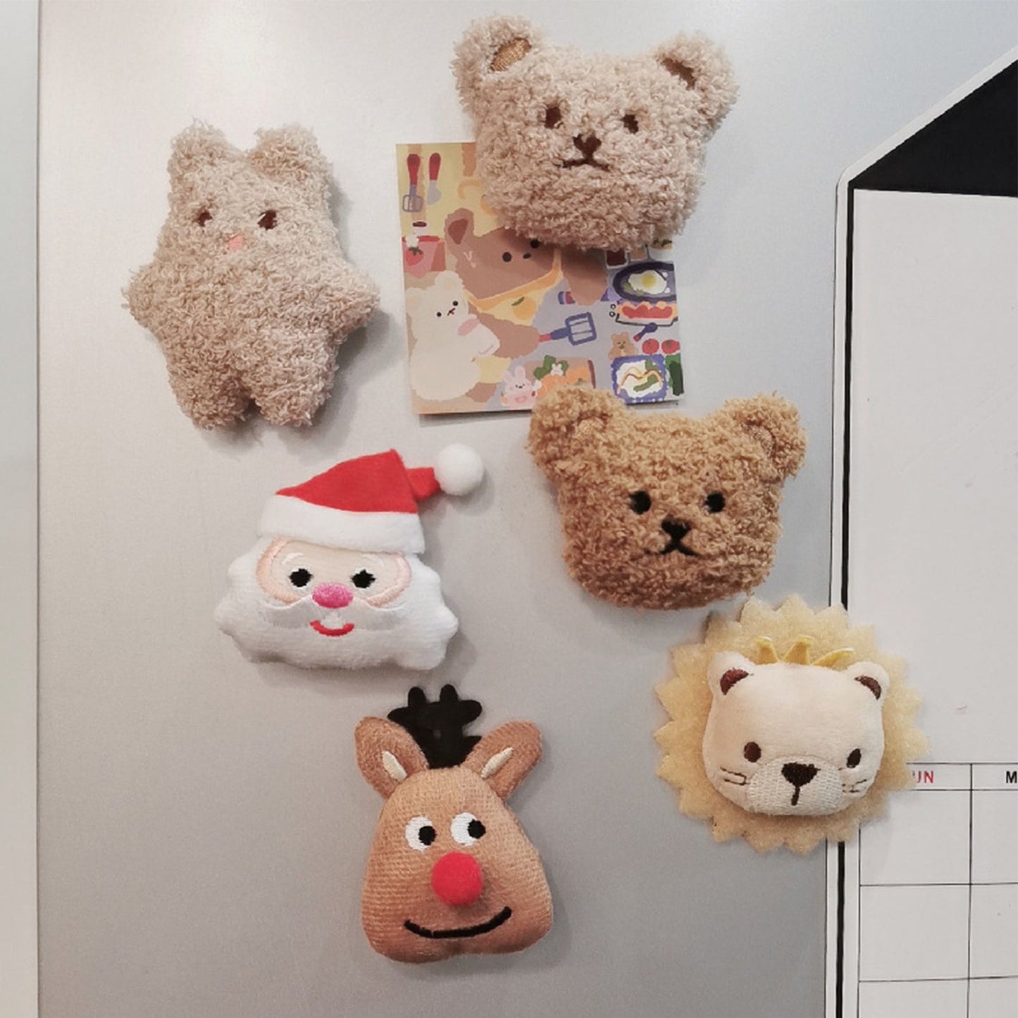 Plush Bear Fridge Magnet Rubber Soft Magnet 3D Animal Fridge Magnet for Kitchen Decoration Coffee V1294-YM0521-3118230032411