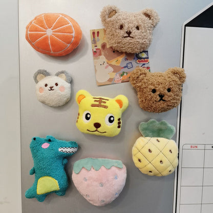 Plush Bear Fridge Magnet Rubber Soft Magnet 3D Animal Fridge Magnet for Kitchen Decoration Coffee V1294-YM0521-3118230032411