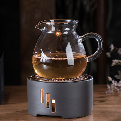 Teapot Warmer Kit with Bronze Color Mat Functional Convenient Tea Coffee Warm Tool for Coffee Beverages V1294-YM0521-3118230033311