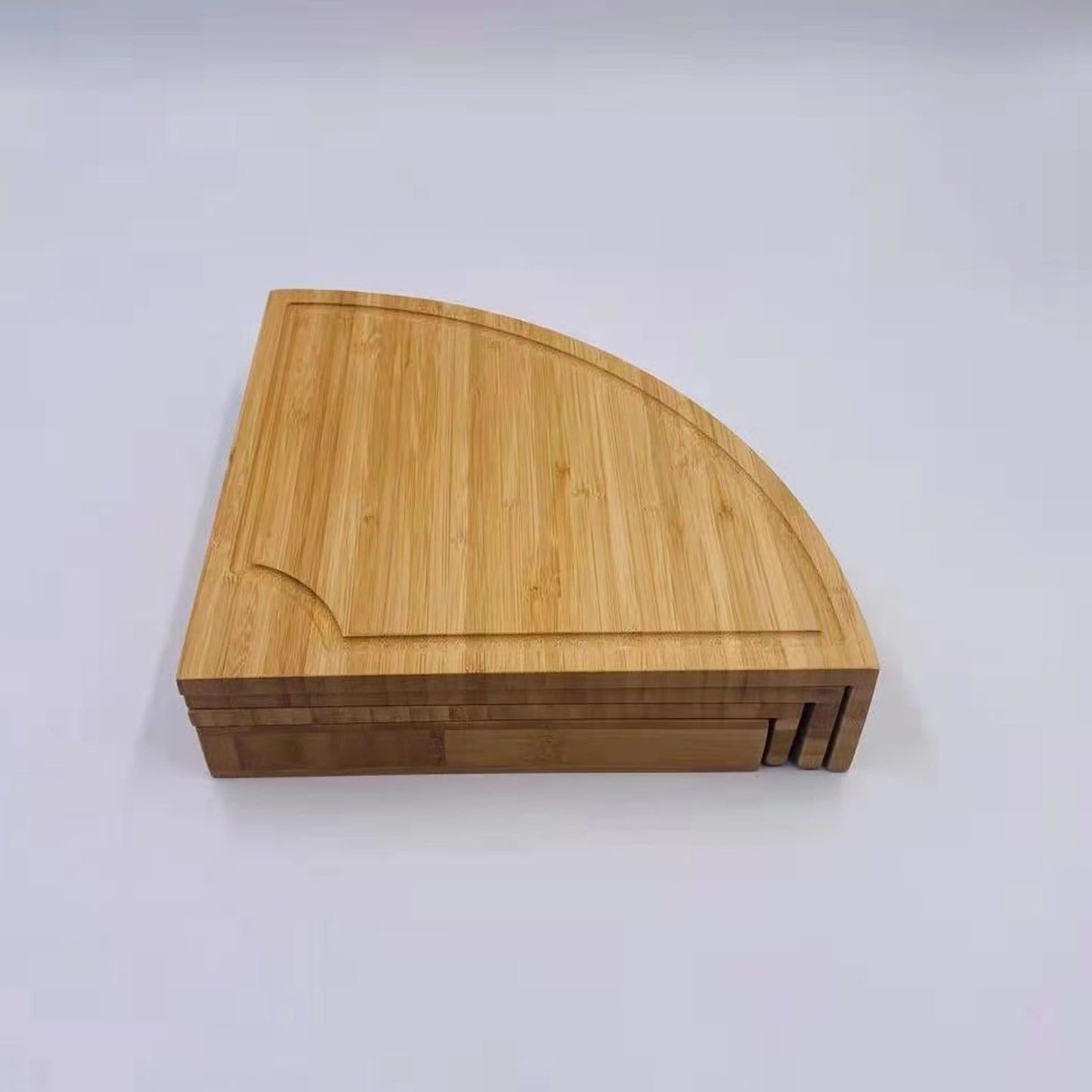 Bamboo Cheese Plate Board with 2 Knife Concealed Compartment Bread Fruit Snack Serving Tray V1294-YM0521-3118230033811