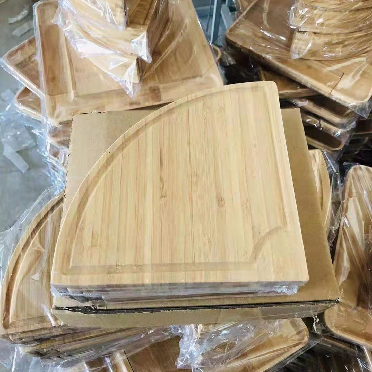 Bamboo Cheese Plate Board with 2 Knife Concealed Compartment Bread Fruit Snack Serving Tray V1294-YM0521-3118230033811