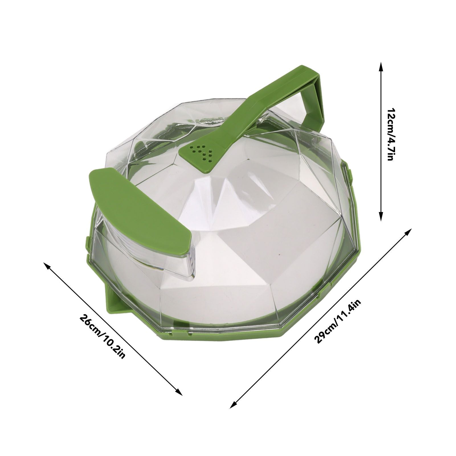Microwave Splash Heating Cover PC Food Splatter Guard with Extension Handle for Kitchen Cooking Grass Green V1294-YM0521-3118230036512