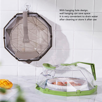 Microwave Splash Heating Cover PC Food Splatter Guard with Extension Handle for Kitchen Cooking Grass Green V1294-YM0521-3118230036512