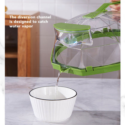 Microwave Splash Heating Cover PC Food Splatter Guard with Extension Handle for Kitchen Cooking Grass Green V1294-YM0521-3118230036512